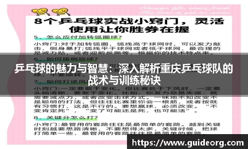 乒乓球的魅力与智慧：深入解析重庆乒乓球队的战术与训练秘诀